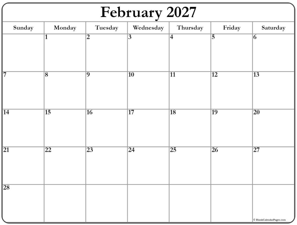 Free February 2027 Calendar Printable – February 2027 calendar | free printable calendar Free February 2027 Calendar Printable - February 2027 calendar | free printable calendar