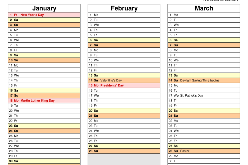 Free Printable Calendar 2027 Quarterly