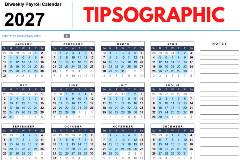 Goodwill Sales Calendar 2027 Printable