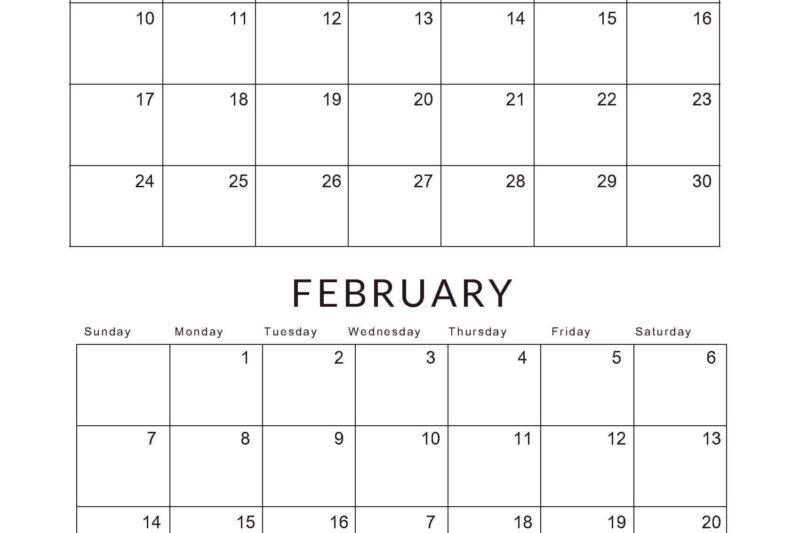 January February 2027 Calendar Printable