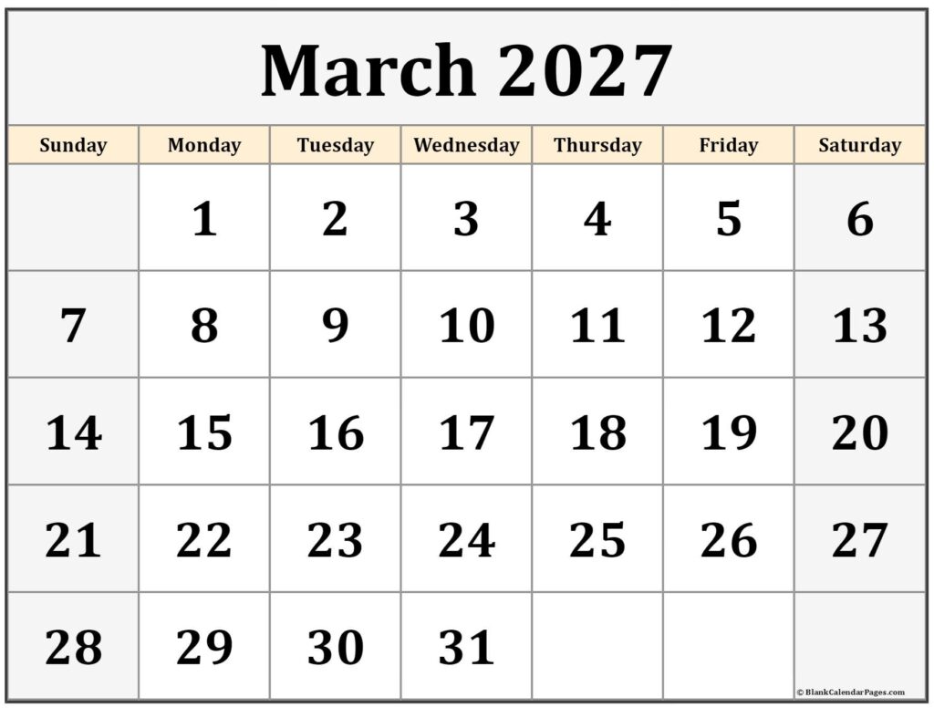March 2027 Calendar Printable Free – March 2027 calendar | free printable calendar March 2027 Calendar Printable Free - March 2027 calendar | free printable calendar