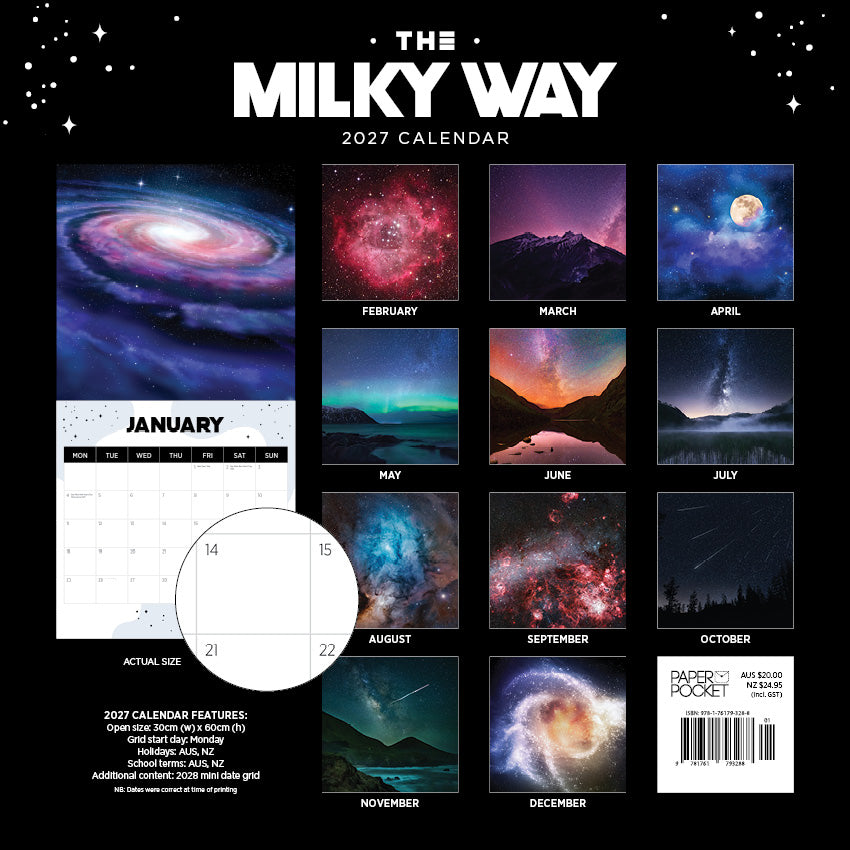 Milky Way Calendar 2027 Printable – 2027 The Milky Way – Square Wall Calendar Milky Way Calendar 2027 Printable - 2027 The Milky Way - Square Wall Calendar