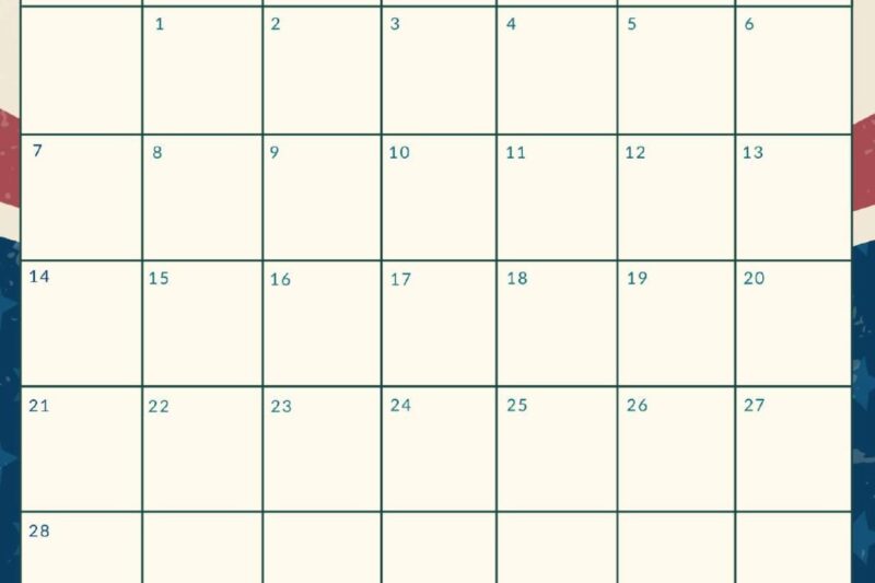 Presidents Day 2027 Calendar Printable