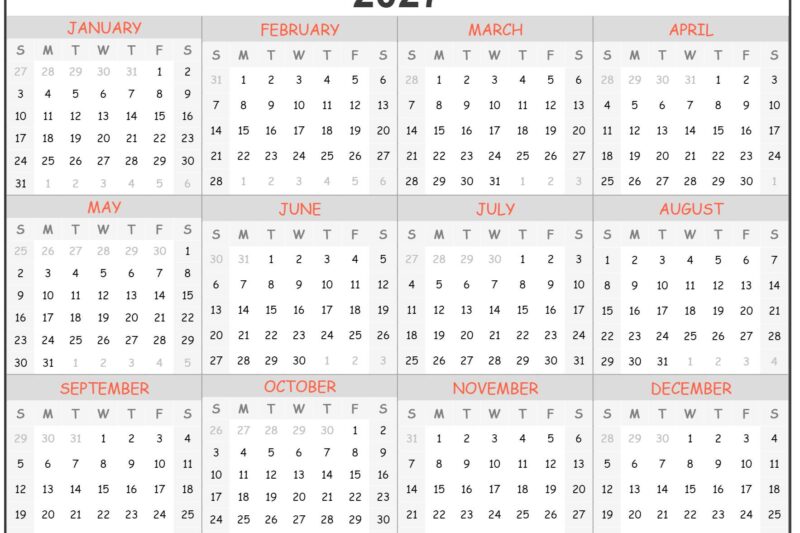 Print Your Own Calendar 2027