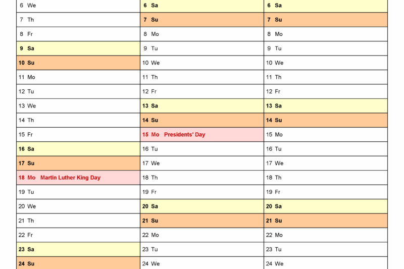 Printable Calendar 4 Months Per Page 2027