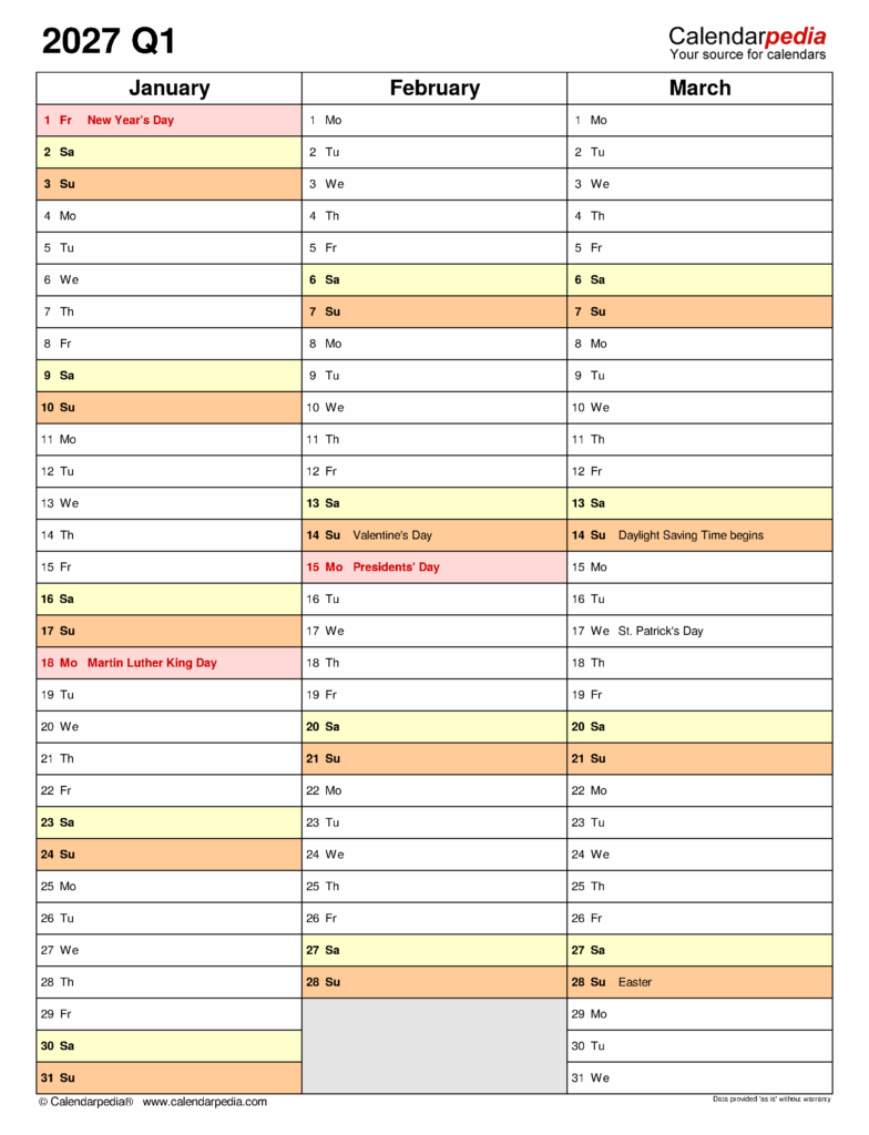 Quarterly Calendar 2027 Printable Free – Quarterly Calendars 2027: 10 Free Printable PDF Templates Quarterly Calendar 2027 Printable Free - Quarterly Calendars 2027: 10 Free Printable PDF Templates