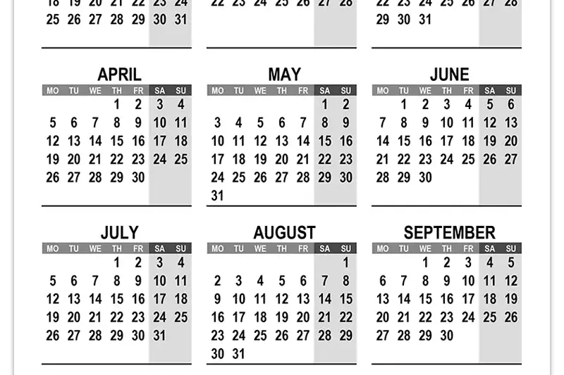 Time And Date Calendar 2027 Printable